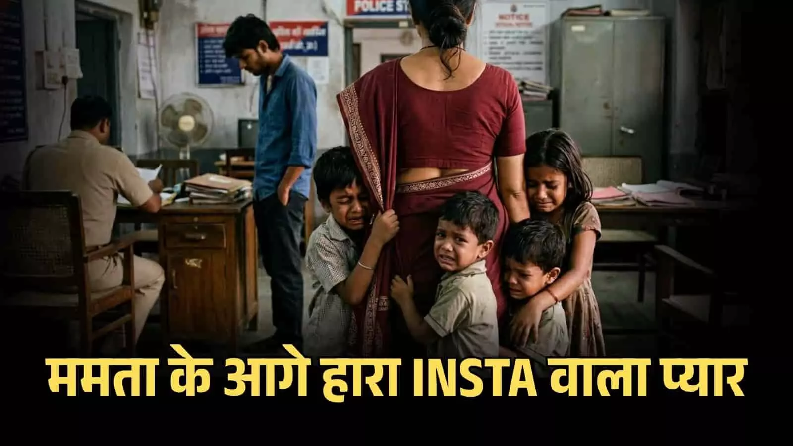 अलीगंज पुलिस थाने के भीतर बच्चों से घिरी हुई एक महिला की एआई द्वारा निर्मित प्रतीकात्मक तस्वीर (Image generated by AI for illustrative purposes) अलीगंज पुलिस थाने के भीतर बच्चों से घिरी हुई एक महिला की एआई द्वारा निर्मित प्रतीकात्मक तस्वीर (Image generated by AI for illustrative purposes)