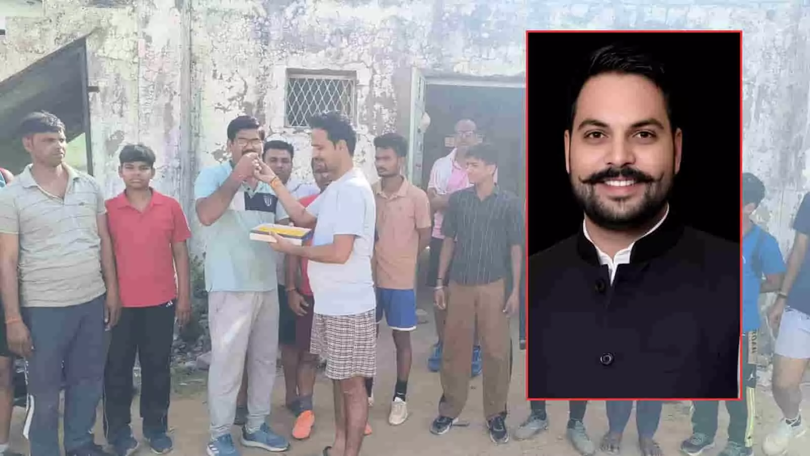 धौलपुर में रामेश्वर गुर्जर की नियुक्ति पर मिठाई खिलाकर जश्न मनाते भाजपा कार्यकर्ता। धौलपुर में रामेश्वर गुर्जर की नियुक्ति पर मिठाई खिलाकर जश्न मनाते भाजपा कार्यकर्ता।