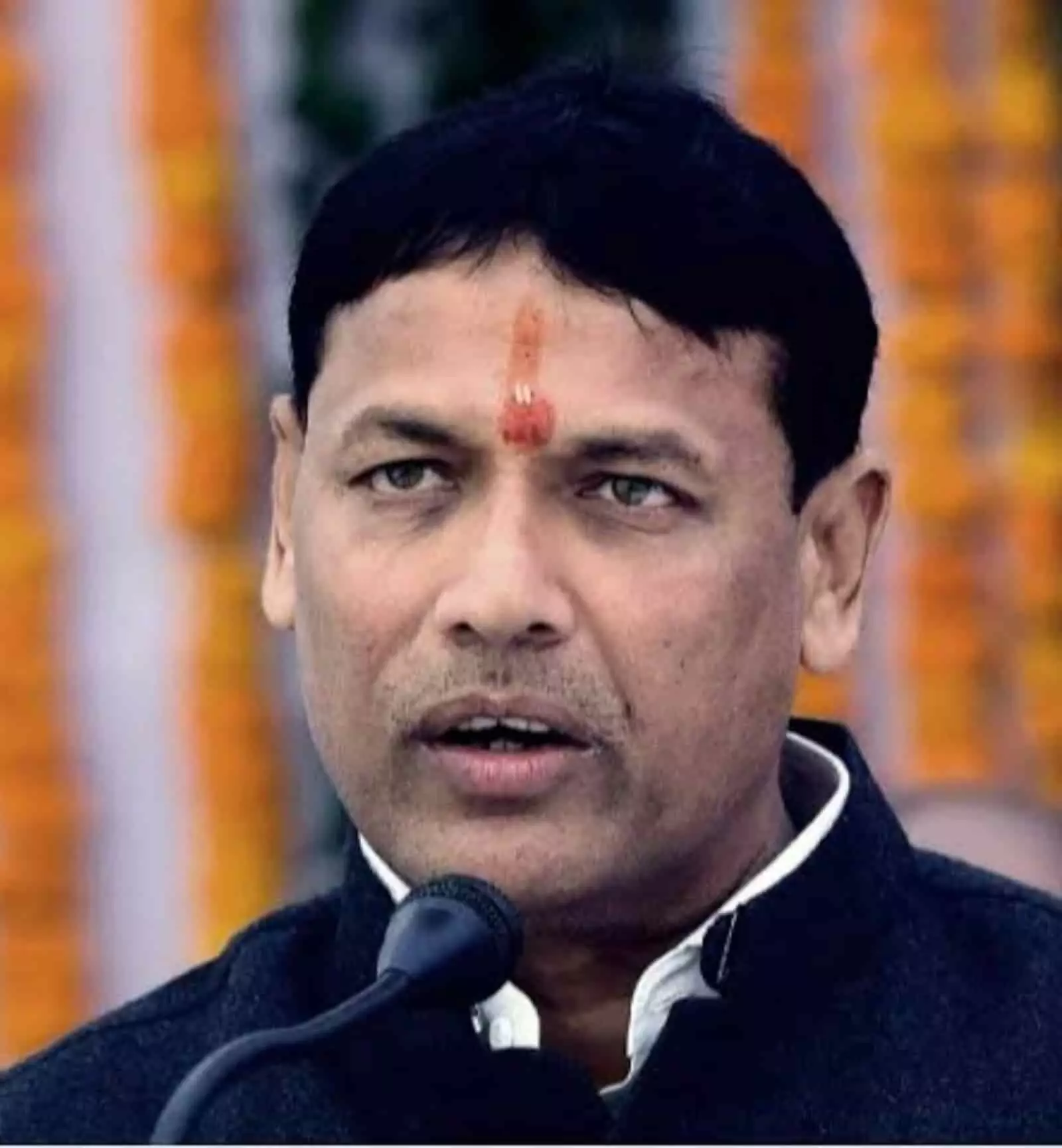 माइक के सामने बोलते हुए पूर्व मंत्री और अंता विधायक प्रमोद जैन भाया की क्लोजअप तस्वीर। माइक के सामने बोलते हुए पूर्व मंत्री और अंता विधायक प्रमोद जैन भाया की क्लोजअप तस्वीर।