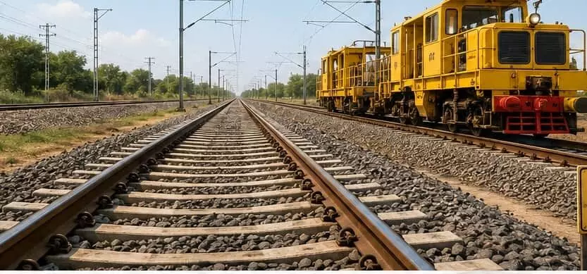 जयपुर में उत्तर पश्चिम रेलवे के ट्रैक पर तकनीकी सुधार और मरम्मत का कार्य करते रेल कर्मचारी जयपुर में उत्तर पश्चिम रेलवे के ट्रैक पर तकनीकी सुधार और मरम्मत का कार्य करते रेल कर्मचारी