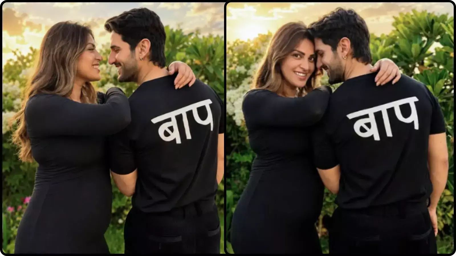 आउटडोर बगीचे में काले कपड़ों में एक-दूसरे की ओर देखकर मुस्कुराते हुए खड़े अनुष्का रंजन और आदित्य सील। आउटडोर बगीचे में काले कपड़ों में एक-दूसरे की ओर देखकर मुस्कुराते हुए खड़े अनुष्का रंजन और आदित्य सील।