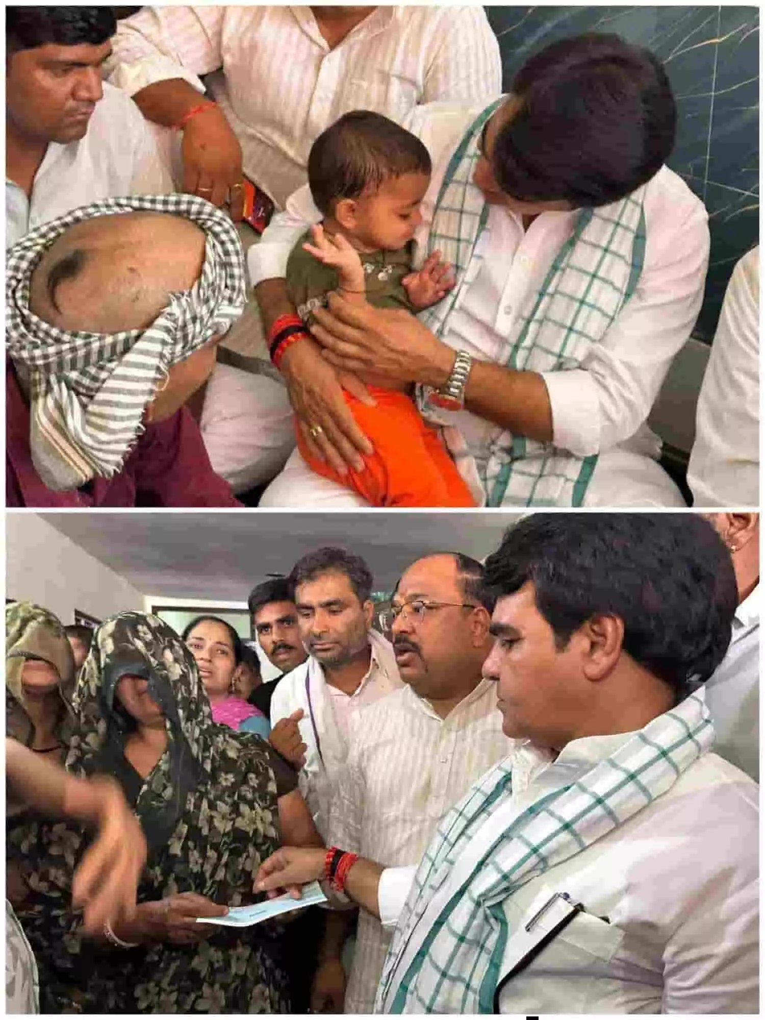 पीड़ित परिजनों को आर्थिक सहायता राशि का चेक सौंपते हुए महुवा विधायक राजेंद्र मीणा बांदीकुई में शोक व्यक्त करने के संदर्भ में। पीड़ित परिजनों को आर्थिक सहायता राशि का चेक सौंपते हुए महुवा विधायक राजेंद्र मीणा बांदीकुई में शोक व्यक्त करने के संदर्भ में।