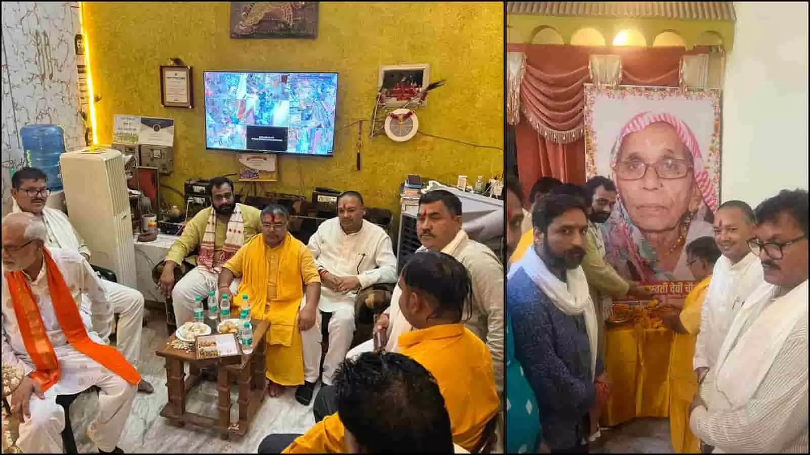 तैलचित्र पर पुष्प अर्पित करते श्यामबिहारी गुप्ता गुरसराय में सरस्वती देवी श्रद्धांजलि सभा में। तैलचित्र पर पुष्प अर्पित करते श्यामबिहारी गुप्ता गुरसराय में सरस्वती देवी श्रद्धांजलि सभा में।