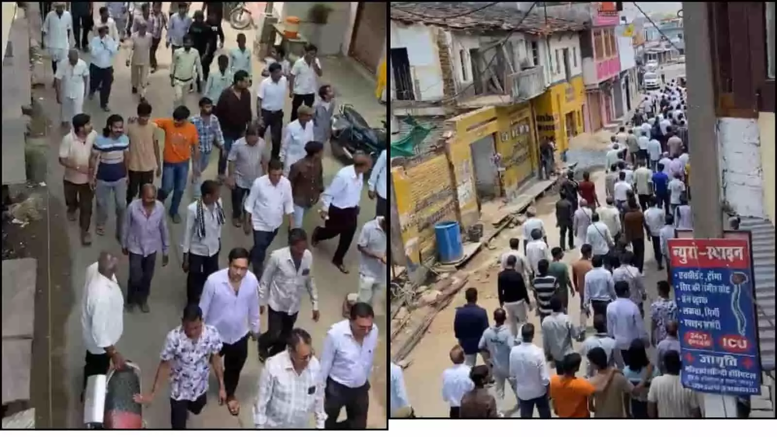 कोल्यारी कस्बे की सड़क पर प्रदर्शन मार्च निकालते हुए ग्रामीण चोरी की वारदात का विरोध कर रहे हैं। कोल्यारी कस्बे की सड़क पर प्रदर्शन मार्च निकालते हुए ग्रामीण चोरी की वारदात का विरोध कर रहे हैं।