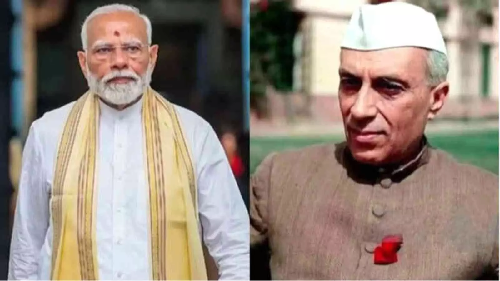 प्रधानमंत्री नरेंद्र मोदी और पूर्व प्रधानमंत्री जवाहरलाल नेहरू की तस्वीरों का कोलाज कार्यकाल रिकॉर्ड के संदर्भ में। प्रधानमंत्री नरेंद्र मोदी और पूर्व प्रधानमंत्री जवाहरलाल नेहरू की तस्वीरों का कोलाज कार्यकाल रिकॉर्ड के संदर्भ में।
