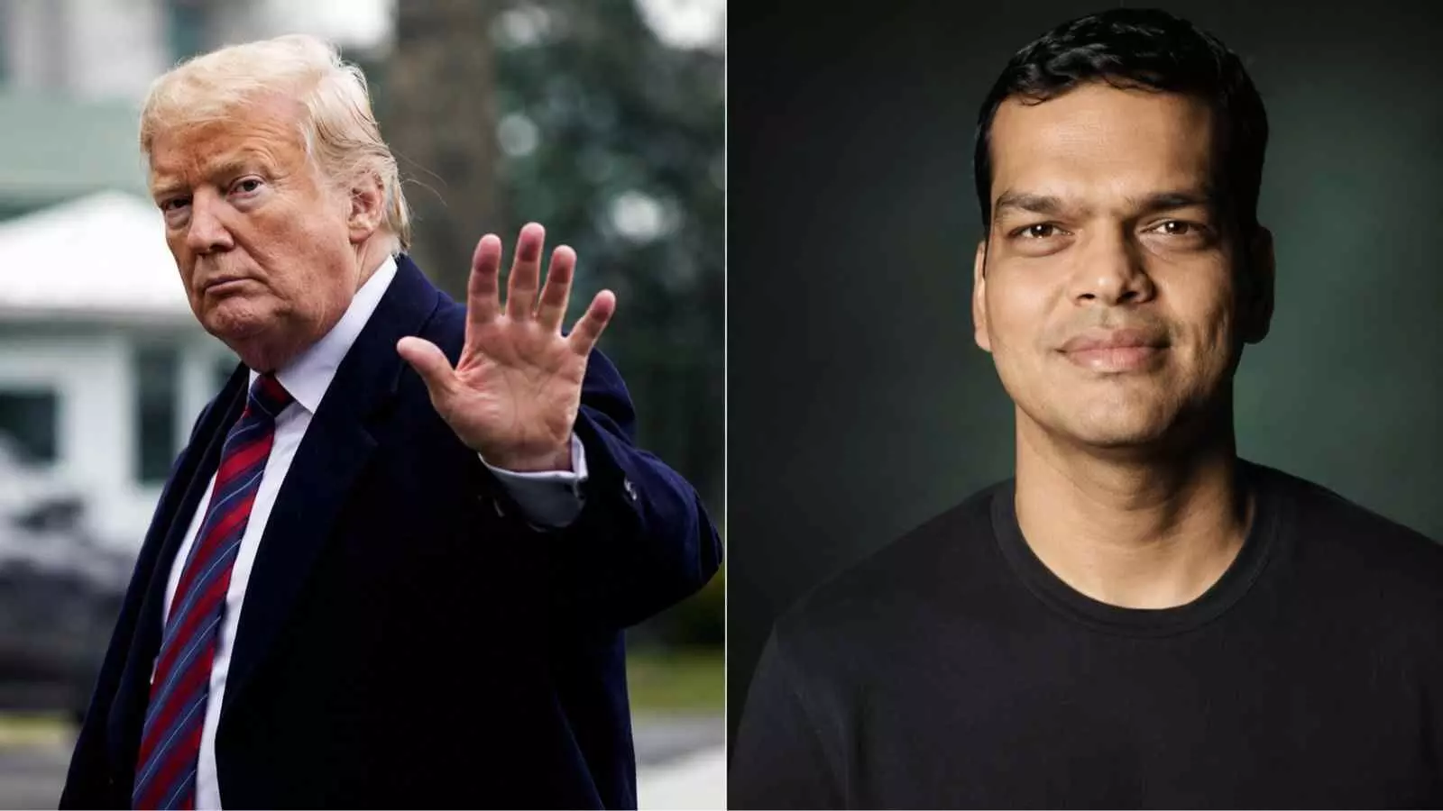 एक संयुक्त तस्वीर में अमेरिकी राष्ट्रपति डोनाल्ड ट्रंप और भारतीय मूल के एआई नीति रणनीतिकार श्रीराम कृष्णन वाइट हाउस में  दिख रहे हैं।