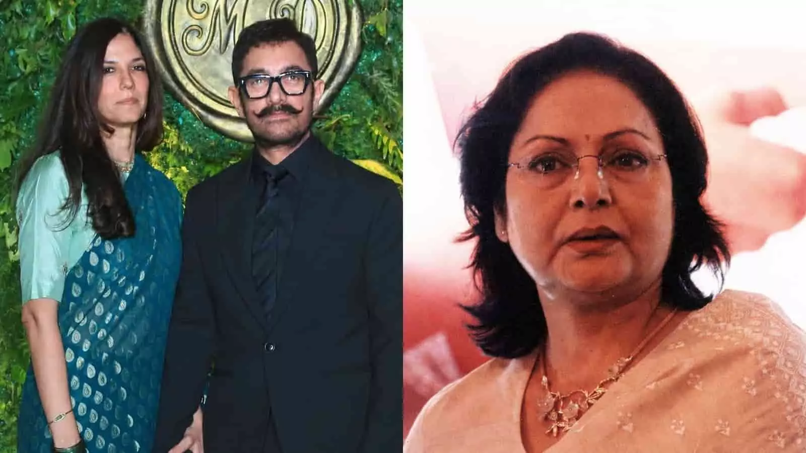 तस्वीर में आमिर खान और गौरी स्प्रैट एक कार्यक्रम के दौरान दिखाई दे रहे हैं।