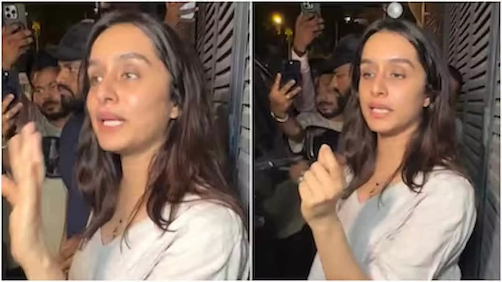 तस्वीर में अभिनेत्री श्रद्धा कपूर मुंबई में पैपराजी की भीड़ के बीच अपनी कार में बैठने का प्रयास कर रही हैं। तस्वीर में अभिनेत्री श्रद्धा कपूर मुंबई में पैपराजी की भीड़ के बीच अपनी कार में बैठने का प्रयास कर रही हैं।