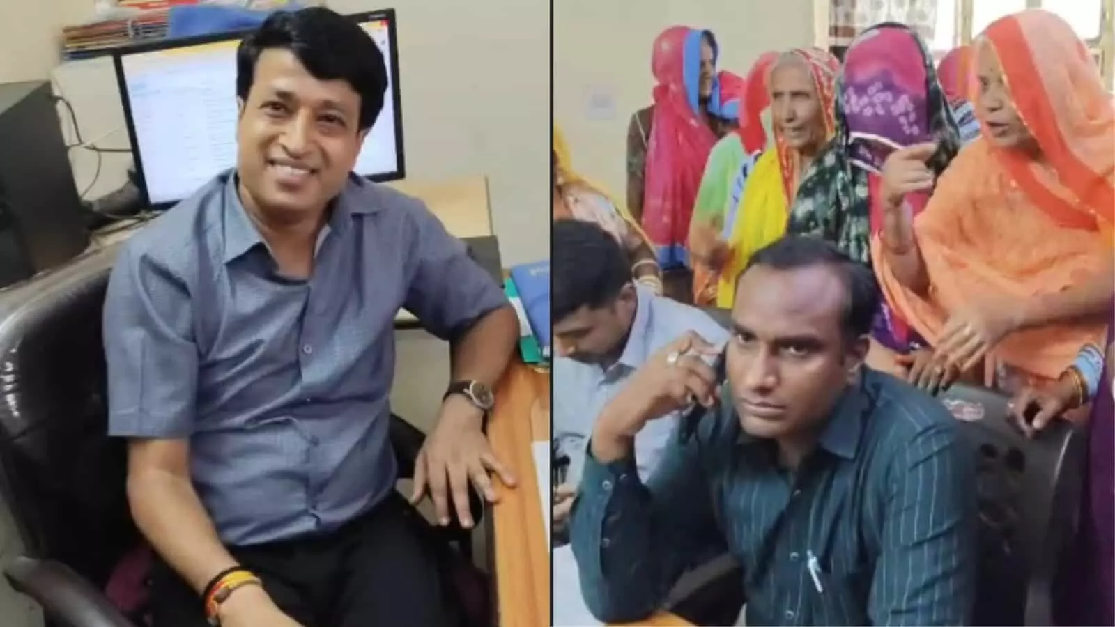 तस्वीर दो भागों में विभाजित है; बाईं ओर कुर्सी पर बैठे मुस्कुराते हुए एक विद्युत अधिकारी दिखाई दे रहे हैं तस्वीर दो भागों में विभाजित है; बाईं ओर कुर्सी पर बैठे मुस्कुराते हुए एक विद्युत अधिकारी दिखाई दे रहे हैं
