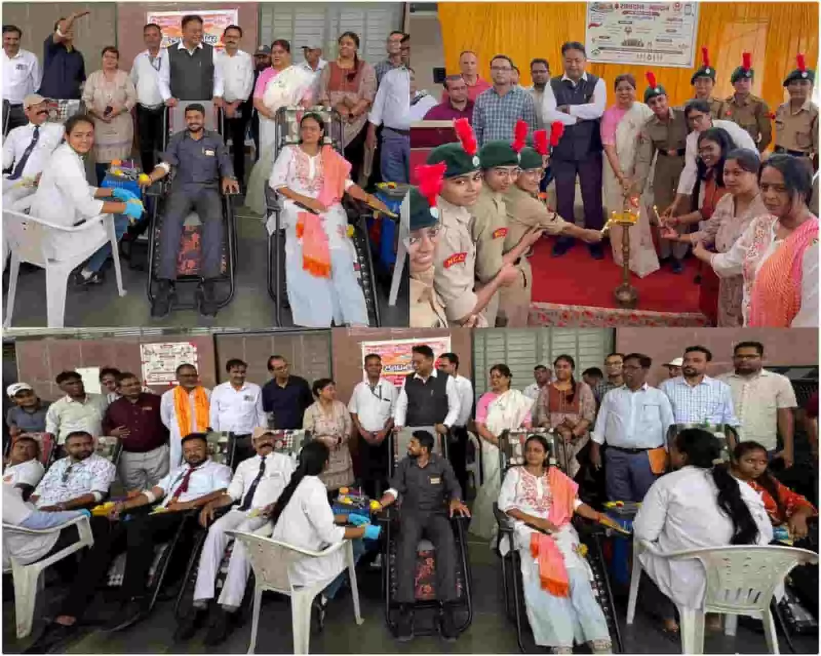 तस्वीर में महेसाणा रेलवे स्टेशन पर आयोजित रक्तदान शिविर के दौरान रक्तदाता और अधिकारी दिख रहे हैं। तस्वीर में महेसाणा रेलवे स्टेशन पर आयोजित रक्तदान शिविर के दौरान रक्तदाता और अधिकारी दिख रहे हैं।