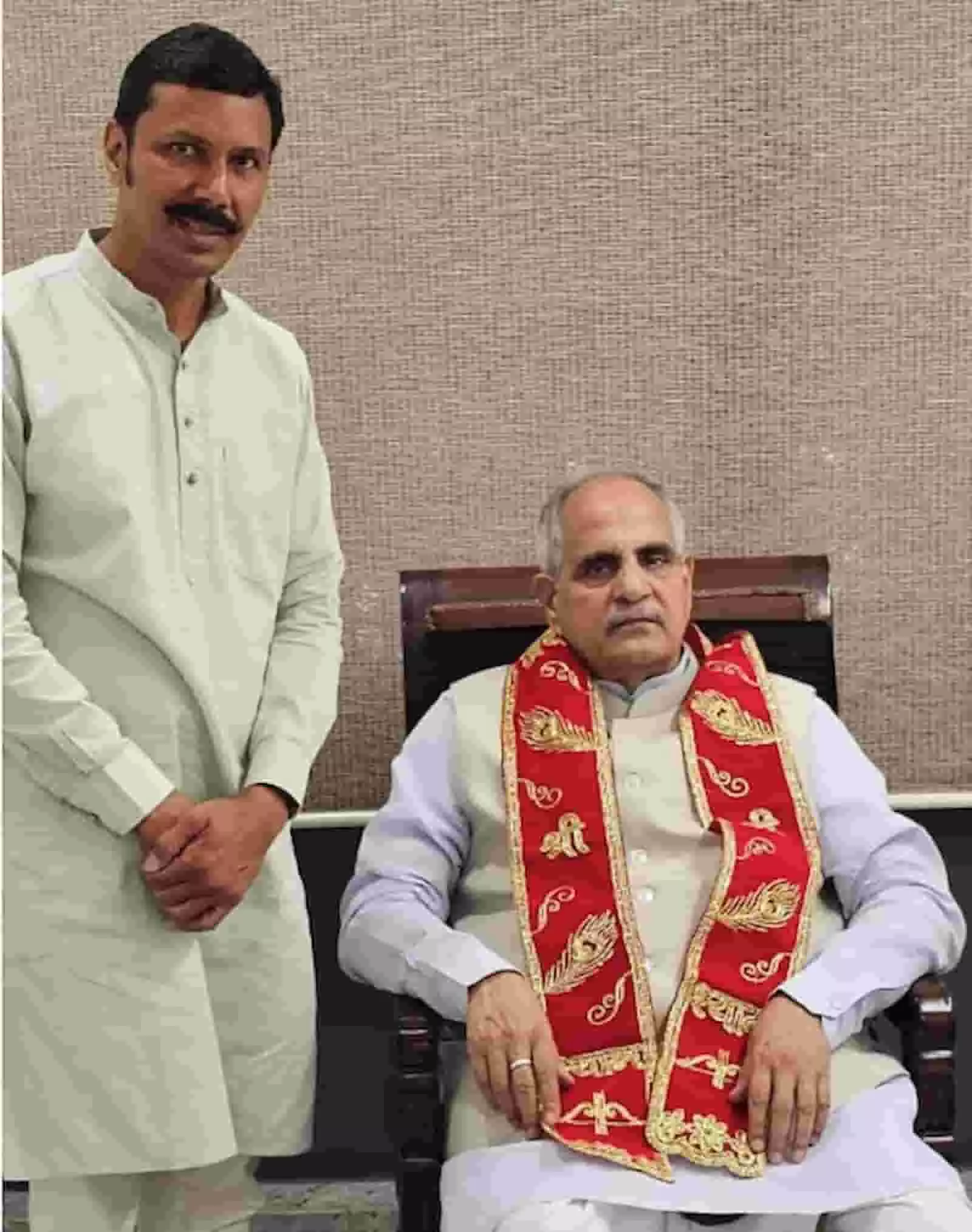 भाजपा राष्ट्रीय कार्यालय दिल्ली में राजस्थान जन मंच द्वारा नागेंद्र नाथ त्रिपाठी के स्वागत समारोह का दृश्य।