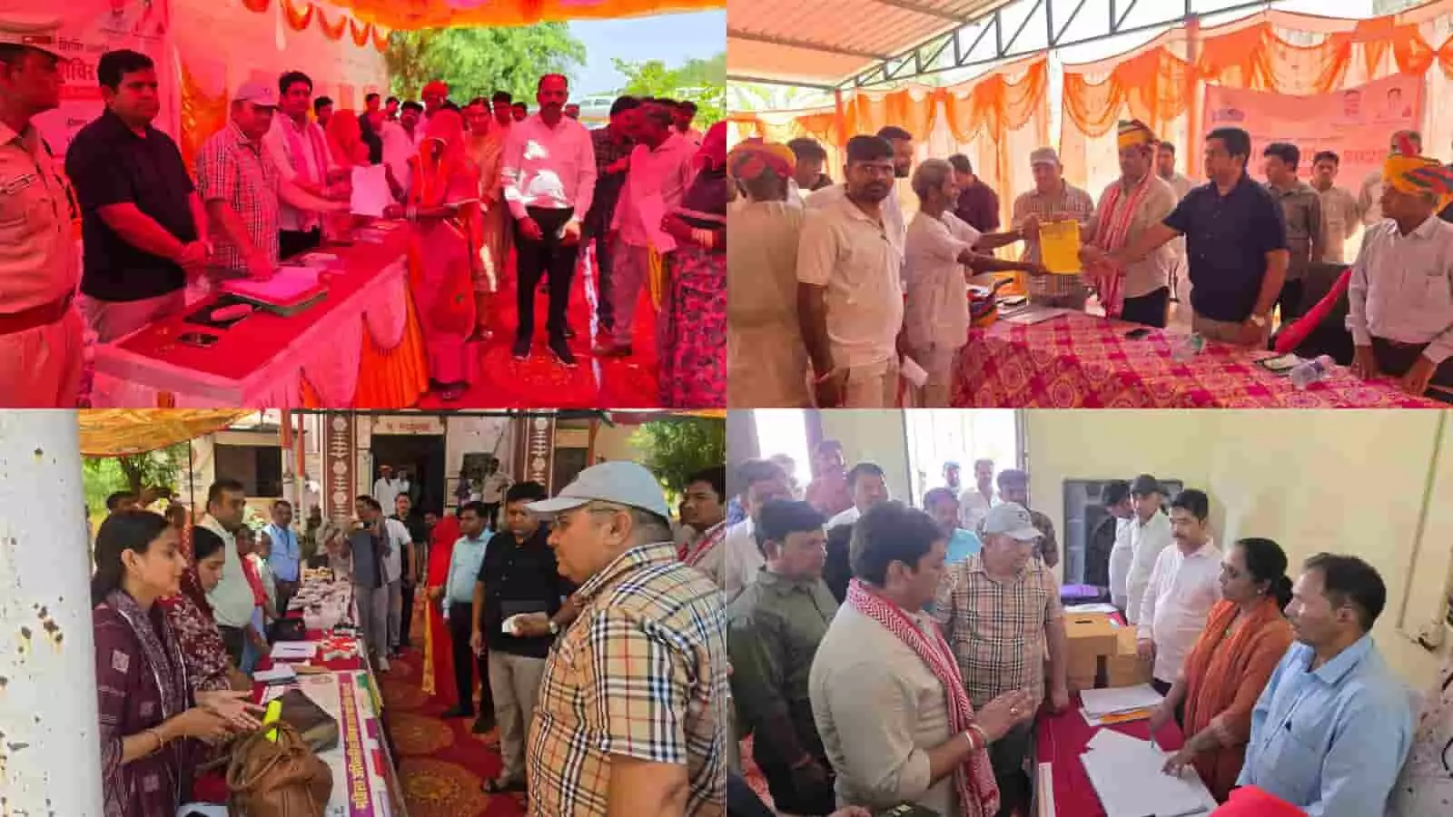 जैतारण के ग्रामीण सेवा शिविर में विभागीय स्टॉलों का निरीक्षण करते मंत्री अविनाश गहलोत और उपस्थित अधिकारी। जैतारण के ग्रामीण सेवा शिविर में विभागीय स्टॉलों का निरीक्षण करते मंत्री अविनाश गहलोत और उपस्थित अधिकारी।