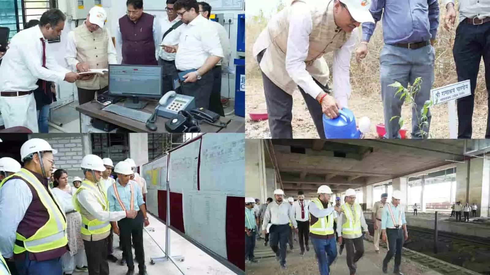 अहमदाबाद रेलवे स्टेशन पर अधिकारियों के साथ निर्माण कार्यों का निरीक्षण करते पश्चिम रेलवे के महाप्रबंधक रामाश्रय पाण्डेय। अहमदाबाद रेलवे स्टेशन पर अधिकारियों के साथ निर्माण कार्यों का निरीक्षण करते पश्चिम रेलवे के महाप्रबंधक रामाश्रय पाण्डेय।