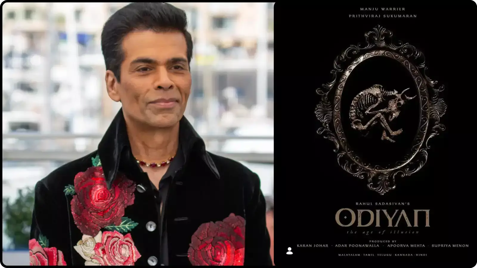 डिजाइनर कोट पहने हुए करण जौहर और फिल्म का ब्लैक पोस्टर मुंबई में सिनेमा सहयोग के संदर्भ में दिख रहे हैं। डिजाइनर कोट पहने हुए करण जौहर और फिल्म का ब्लैक पोस्टर मुंबई में सिनेमा सहयोग के संदर्भ में दिख रहे हैं।