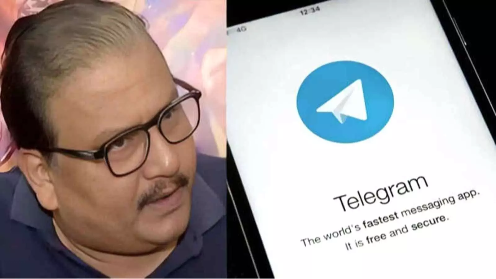 टेलीग्राम ऐप के लोगो और आरजेडी सांसद मनोज कुमार झा का दृश्य। टेलीग्राम ऐप के लोगो और आरजेडी सांसद मनोज कुमार झा का दृश्य।