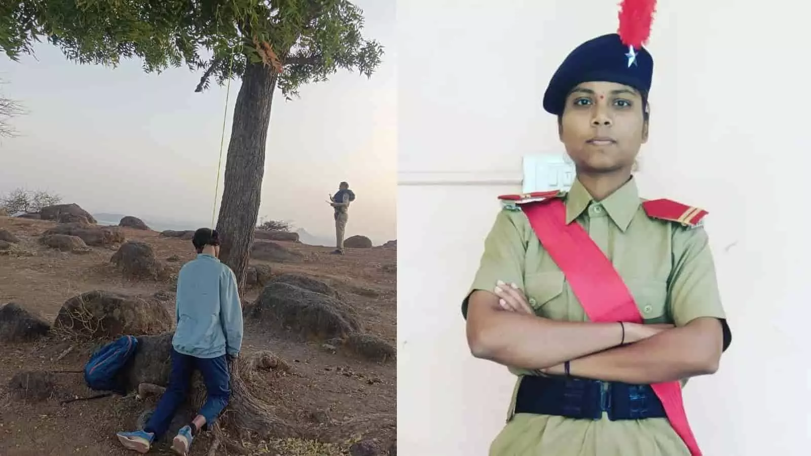 छत्रपति संभाजीनगर के गोगाबाबा टेकड़ी क्षेत्र में मृत पाई गई सह-शिक्षिका रेणुका शांताराम गांगुर्डे (दाएं) और घटनास्थल पर जांच करती पुलिस (बाएं)। छत्रपति संभाजीनगर के गोगाबाबा टेकड़ी क्षेत्र में मृत पाई गई सह-शिक्षिका रेणुका शांताराम गांगुर्डे (दाएं) और घटनास्थल पर जांच करती पुलिस (बाएं)।