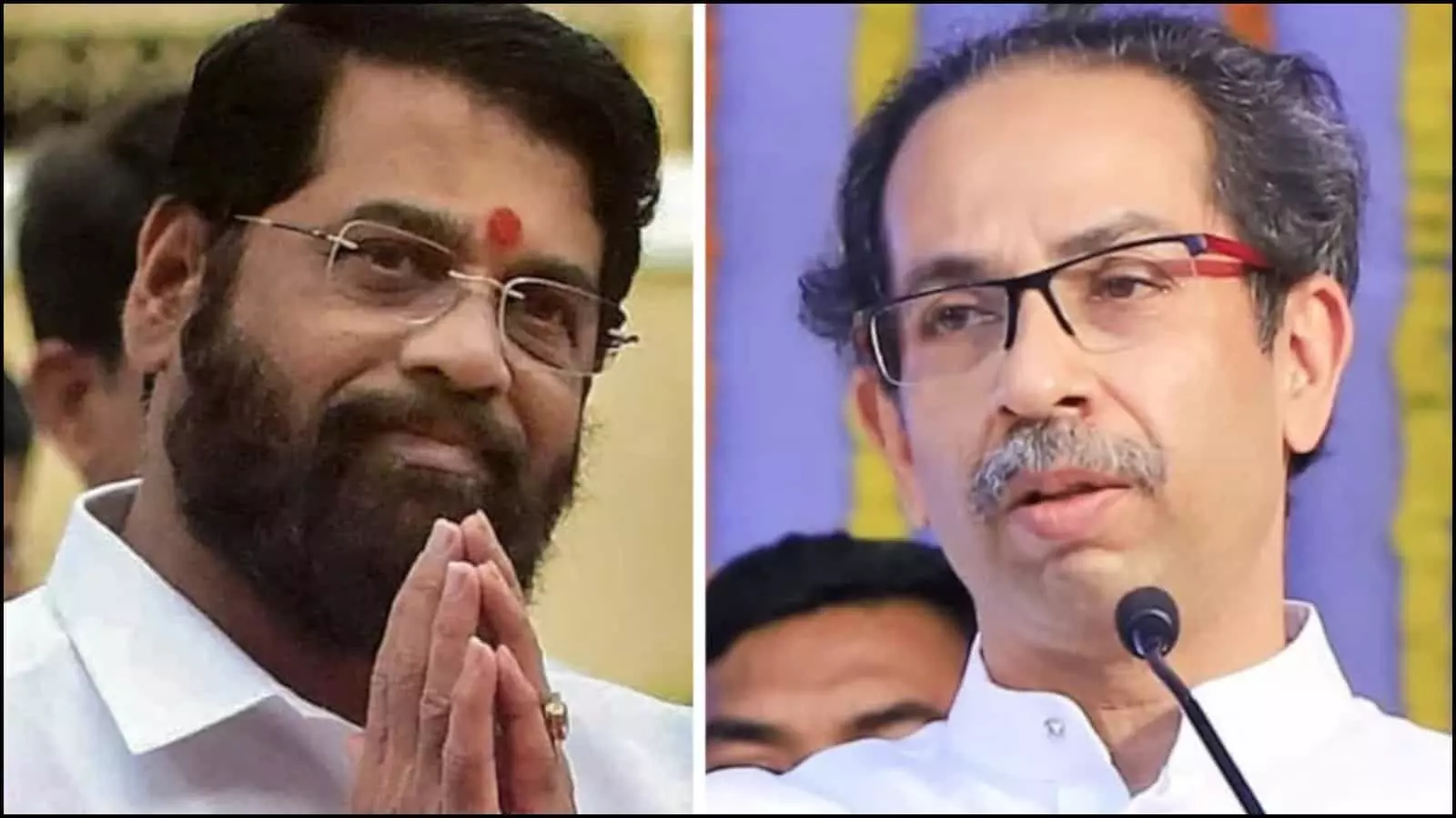 तस्वीरों का कोलाज जिसमें एकनाथ शिंदे और उद्धव ठाकरे मुंबई में राजनीतिक विवाद के संदर्भ में दिख रहे हैं। तस्वीरों का कोलाज जिसमें एकनाथ शिंदे और उद्धव ठाकरे मुंबई में राजनीतिक विवाद के संदर्भ में दिख रहे हैं।