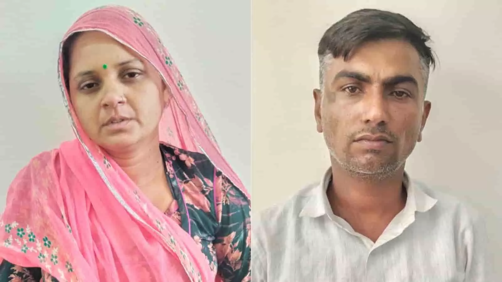 बाड़मेर पुलिस थाने के बाहर खड़े पुलिसकर्मी और आरोपी युवक-महिला हत्या मामले के संदर्भ में।