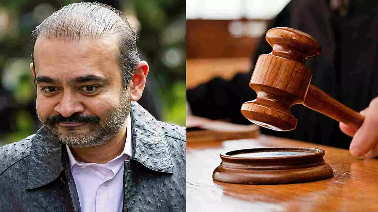 एक कानूनी सुनवाई के दौरान नीरव मोदी और न्याय का प्रतीक लकड़ी का हथौड़ा। एक कानूनी सुनवाई के दौरान नीरव मोदी और न्याय का प्रतीक लकड़ी का हथौड़ा।