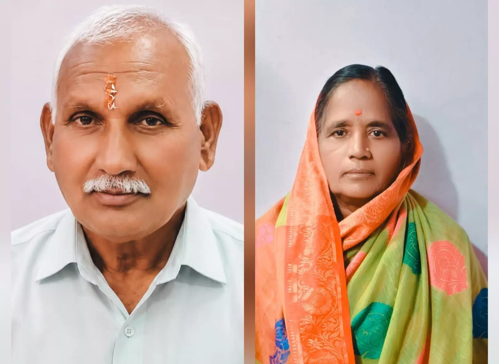 कोल्हापुर के सामाजिक कार्यकर्ता बाजीराव पांडुरंग हिरवे और उनकी पत्नी सुमन हिरवे का चित्र।