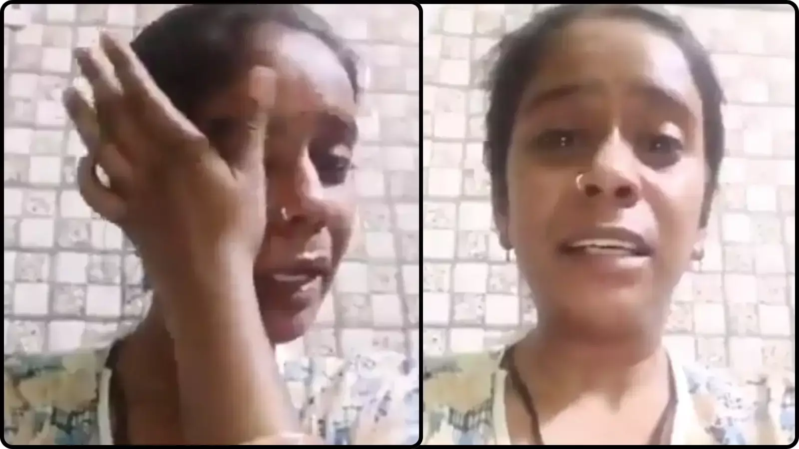 मोबाइल स्क्रीनशॉट के कोलाज में एक रोती हुई युवती दिल्ली में सुसाइड वीडियो रिकॉर्ड करने के संदर्भ में दिख रही है। मोबाइल स्क्रीनशॉट के कोलाज में एक रोती हुई युवती दिल्ली में सुसाइड वीडियो रिकॉर्ड करने के संदर्भ में दिख रही है।