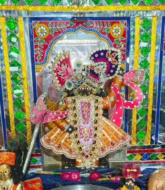 लसाड़िया के चारभुजा मंदिर में निर्जला एकादशी पर भगवान का विशेष श्रृंगार वाला विग्रह।