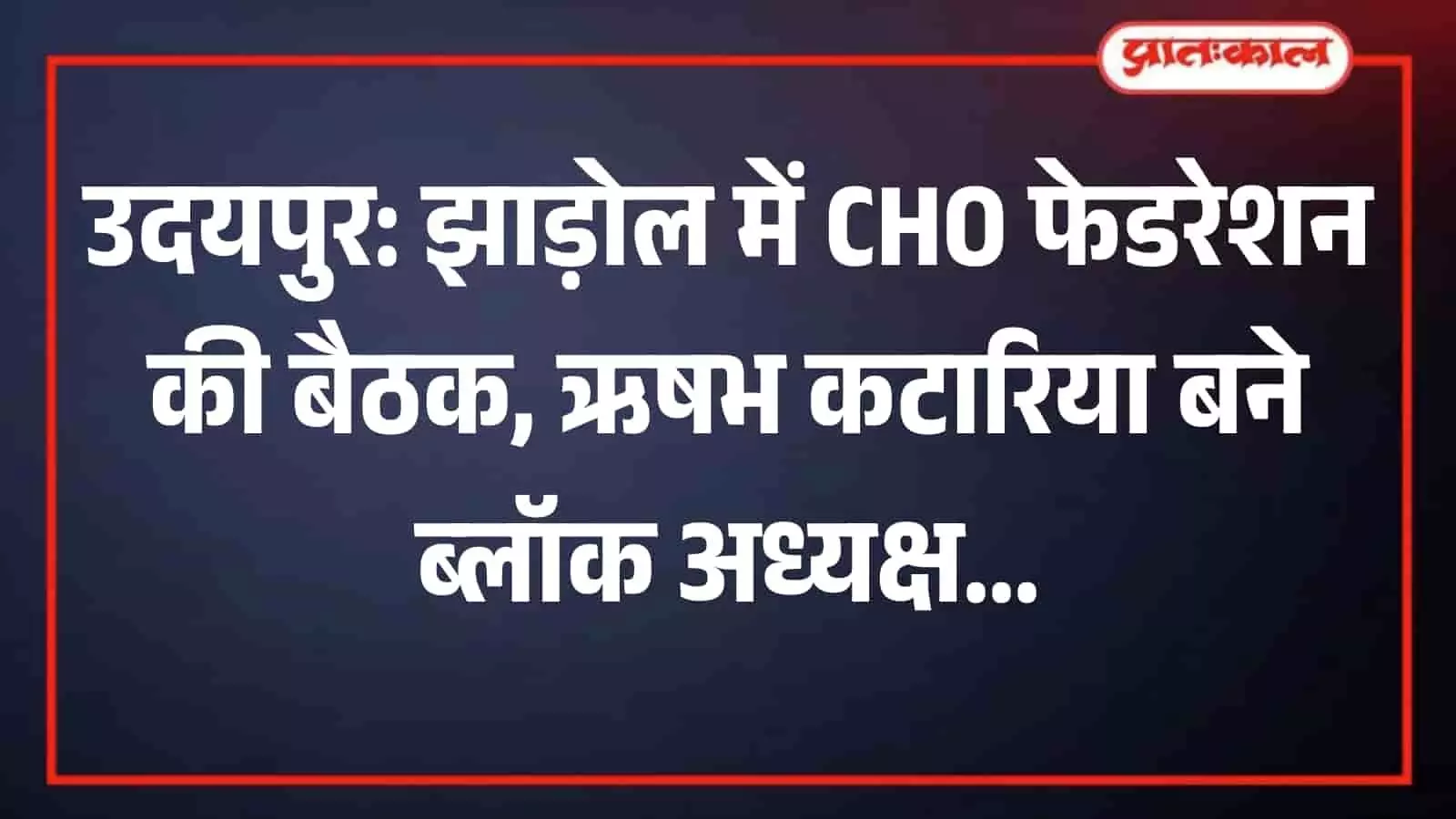 झाड़ोल में आयोजित बैठक में सामूहिक रूप से खड़े सीएचओ फेडरेशन भारत के नवनियुक्त पदाधिकारी।