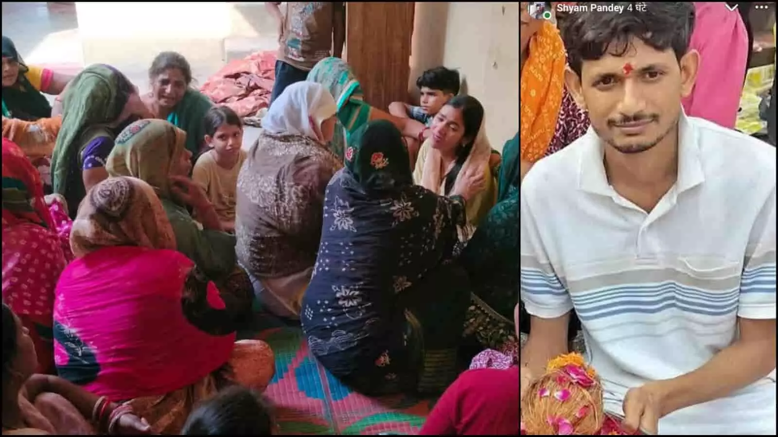 एटा में मृतक लिपिक की तस्वीर और शोक मनाते परिजन दिखाई दे रहे हैं। एटा में मृतक लिपिक की तस्वीर और शोक मनाते परिजन दिखाई दे रहे हैं।