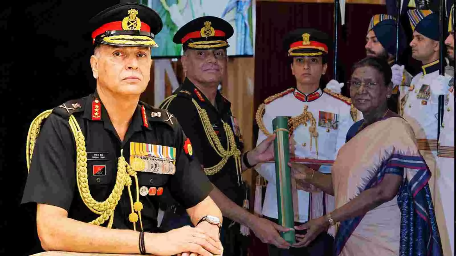 सेना प्रमुख जनरल धीरज कुमार सेठ वर्दी में औपचारिक कार्यक्रम के दौरान मौजूद हैं। सेना प्रमुख जनरल धीरज कुमार सेठ वर्दी में औपचारिक कार्यक्रम के दौरान मौजूद हैं।