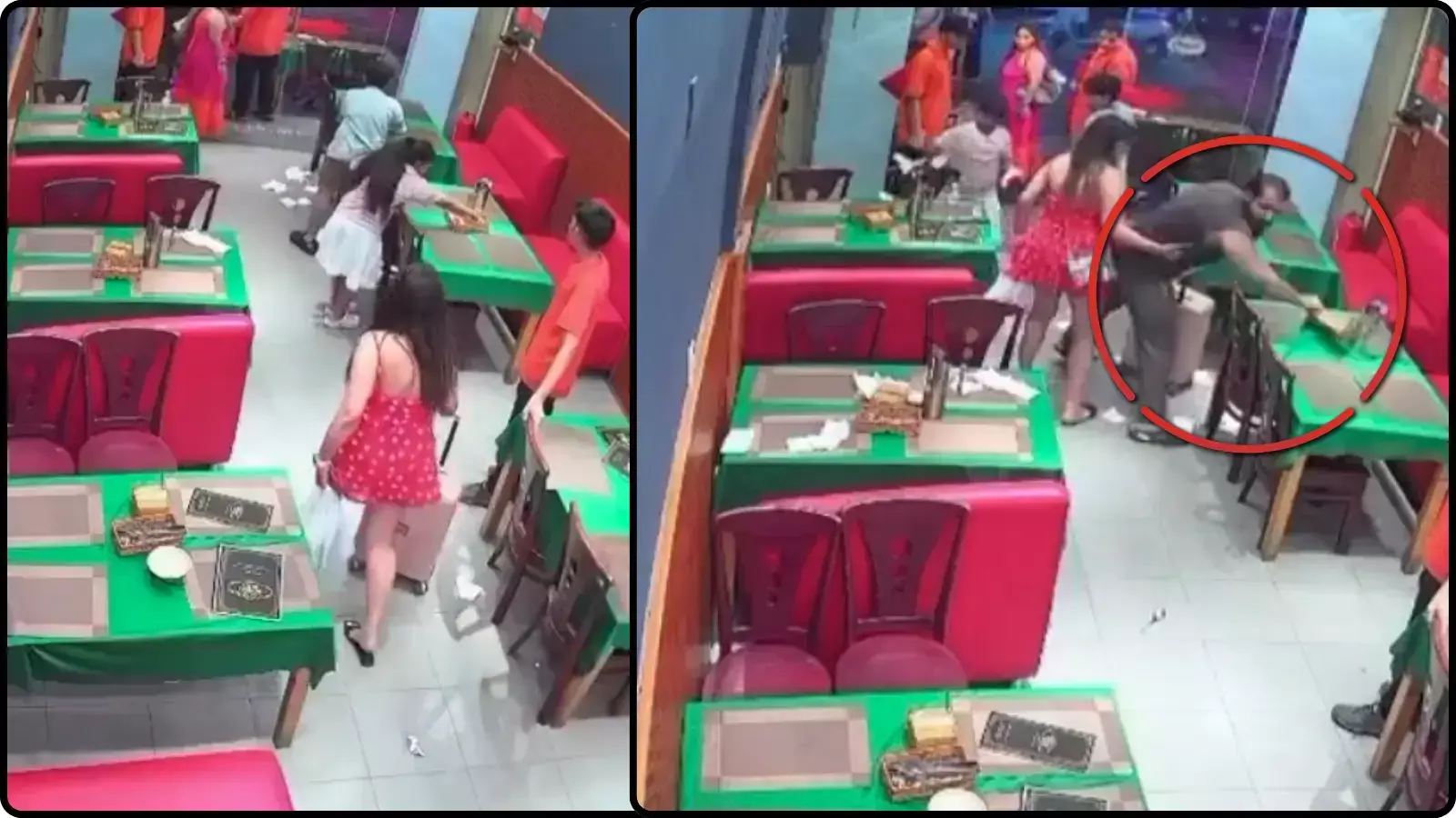 सीसीटीवी फुटेज में लोग वियतनाम के रेस्तरां के भीतर मेज से सामान फेंकते हुए दिख रहे हैं।