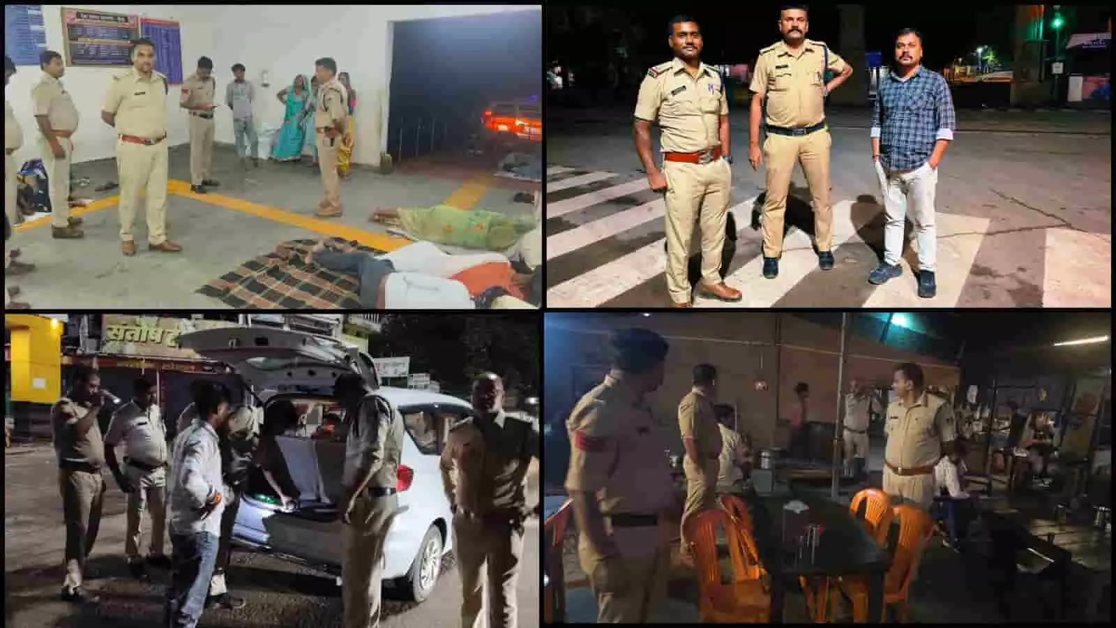 तस्वीर में कटनी पुलिस के जवान रात के समय गश्त और वाहनों की चेकिंग करते हुए। तस्वीर में कटनी पुलिस के जवान रात के समय गश्त और वाहनों की चेकिंग करते हुए।