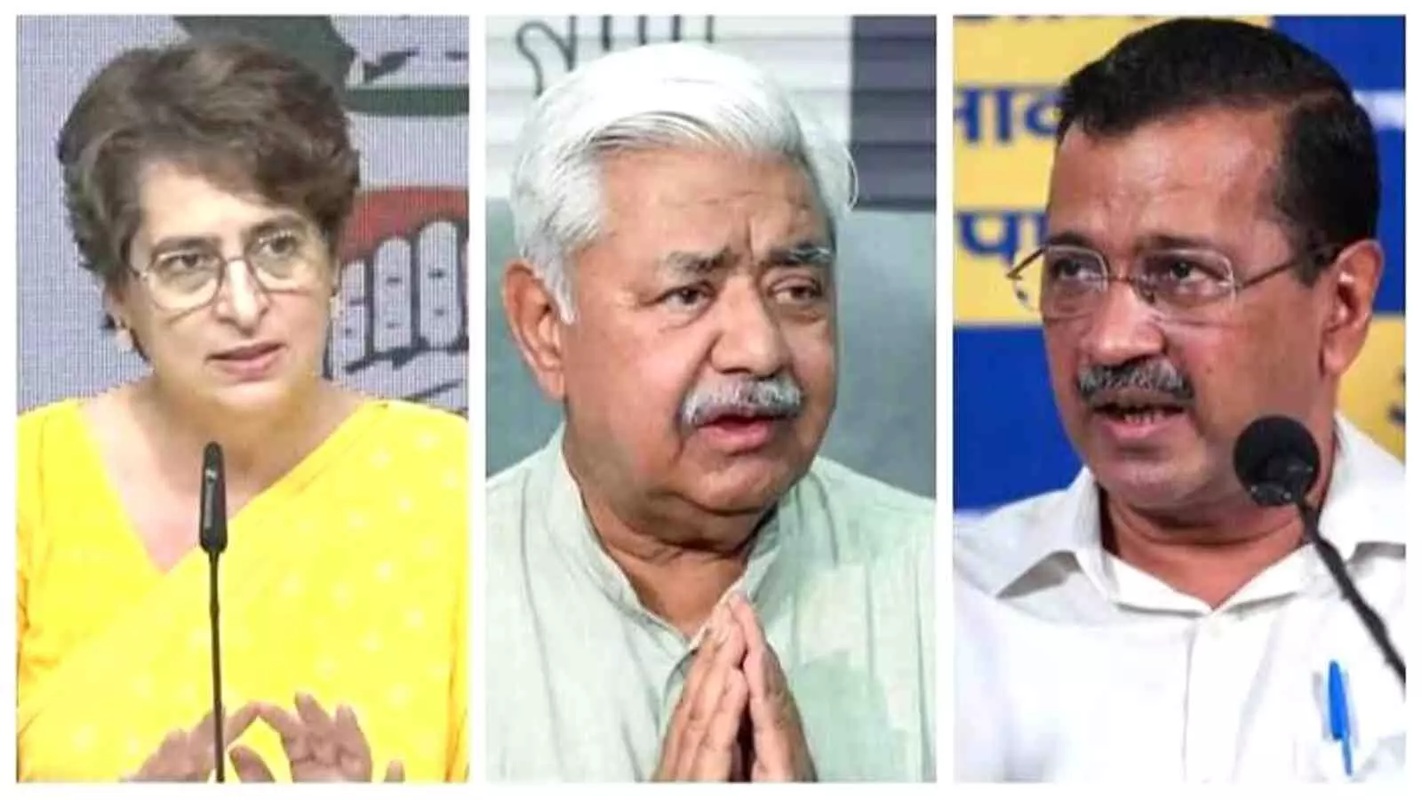 प्रियंका गांधी, आलोक कुमार और अरविंद केजरीवाल, राम मंदिर चंदा चोरी मामले के संदर्भ में। प्रियंका गांधी, आलोक कुमार और अरविंद केजरीवाल, राम मंदिर चंदा चोरी मामले के संदर्भ में।