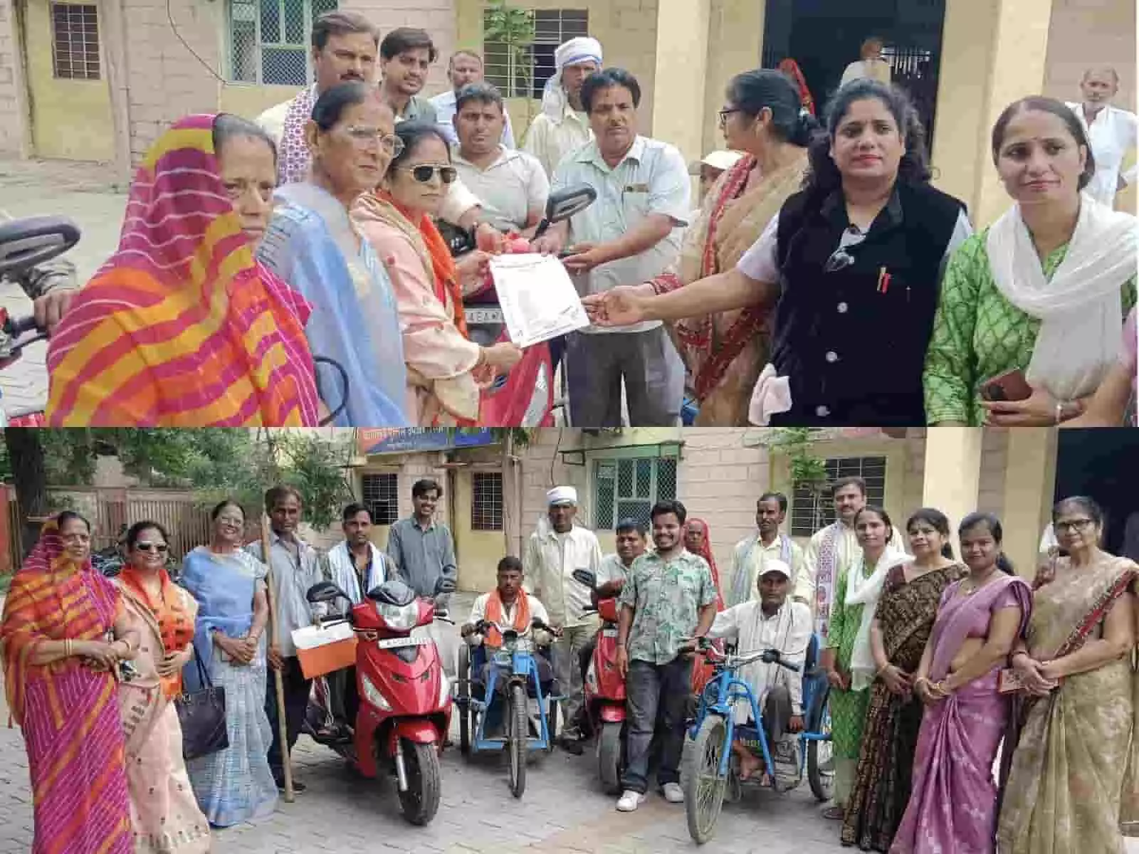 गंगापुर सिटी में अधिकारी को ज्ञापन सौंपते और परिसर में खड़े दिव्यांगजन व नागरिक। गंगापुर सिटी में अधिकारी को ज्ञापन सौंपते और परिसर में खड़े दिव्यांगजन व नागरिक।