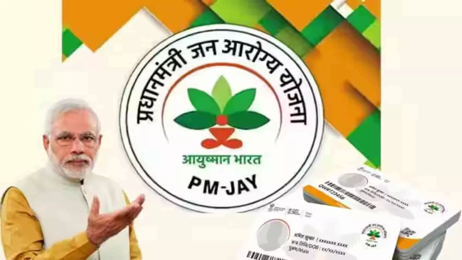 प्रधानमंत्री नरेंद्र मोदी और आयुष्मान भारत योजना का लोगो व स्वास्थ्य कार्ड। प्रधानमंत्री नरेंद्र मोदी और आयुष्मान भारत योजना का लोगो व स्वास्थ्य कार्ड।
