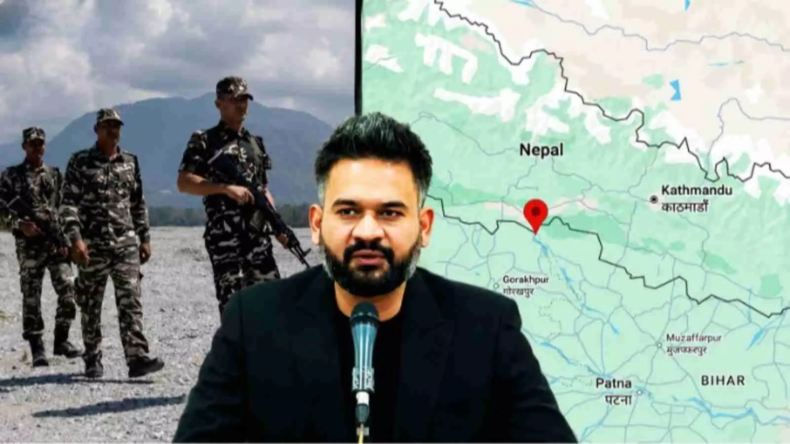 भारत और नेपाल सीमा पर तैनात सुरक्षा बल और विवादित क्षेत्र का नक्शा।