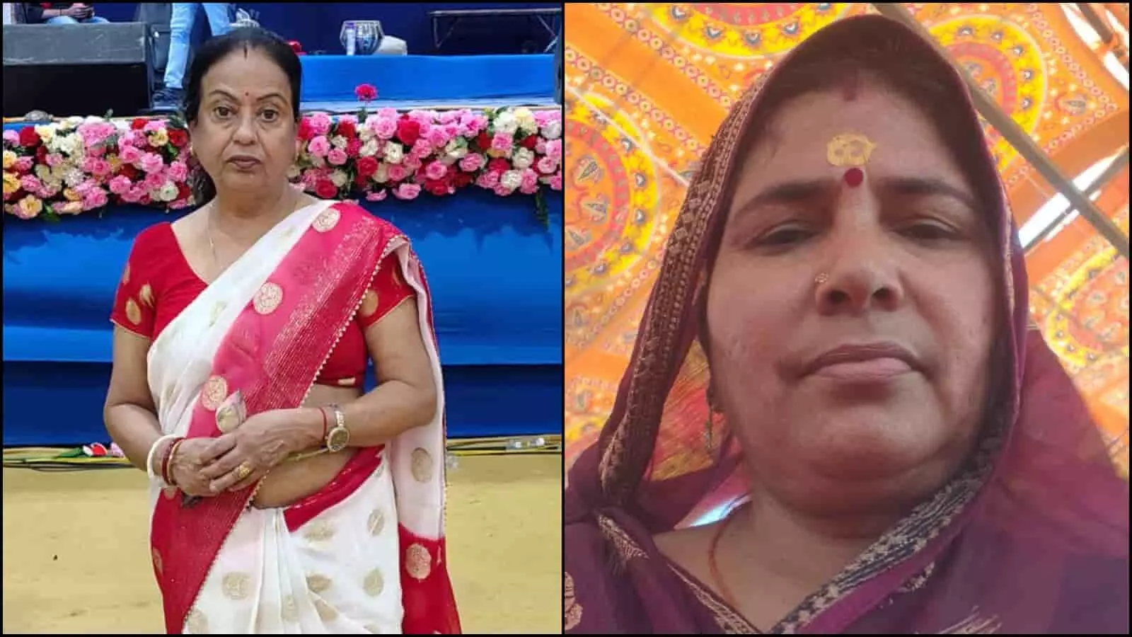 तस्वीर में दो महिलाएं दिखाई दे रही हैं जो भीलवाड़ा के कार्यक्रम में हैं। तस्वीर में दो महिलाएं दिखाई दे रही हैं जो भीलवाड़ा के कार्यक्रम में हैं।