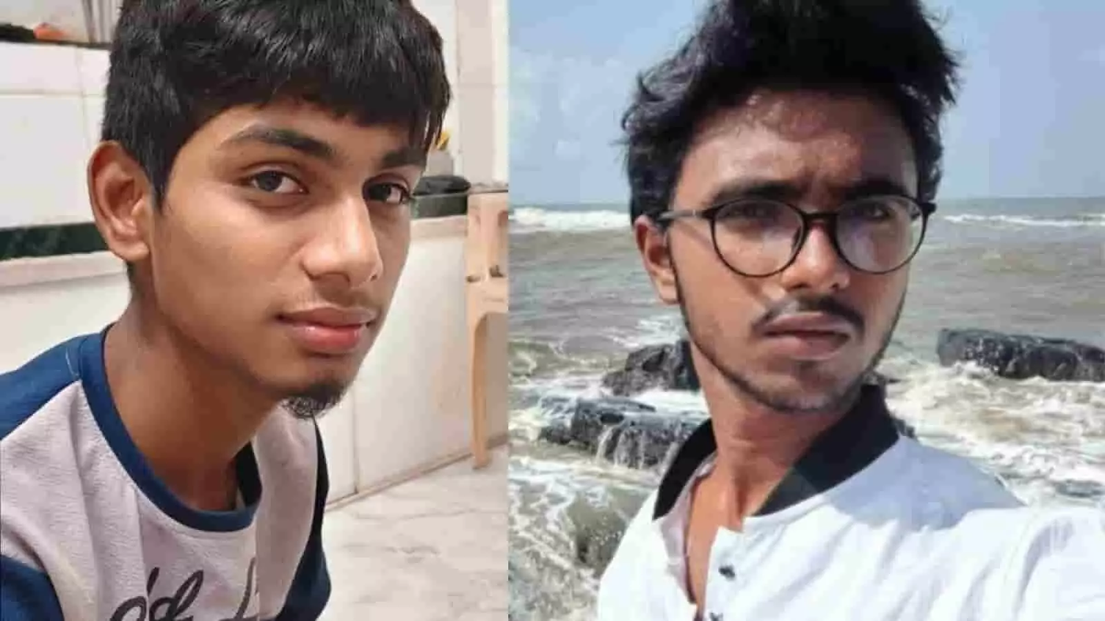 तस्वीर में समुद्र किनारे और घर के अंदर दिख रहे दो युवकों का कोलाज चित्र। तस्वीर में समुद्र किनारे और घर के अंदर दिख रहे दो युवकों का कोलाज चित्र।