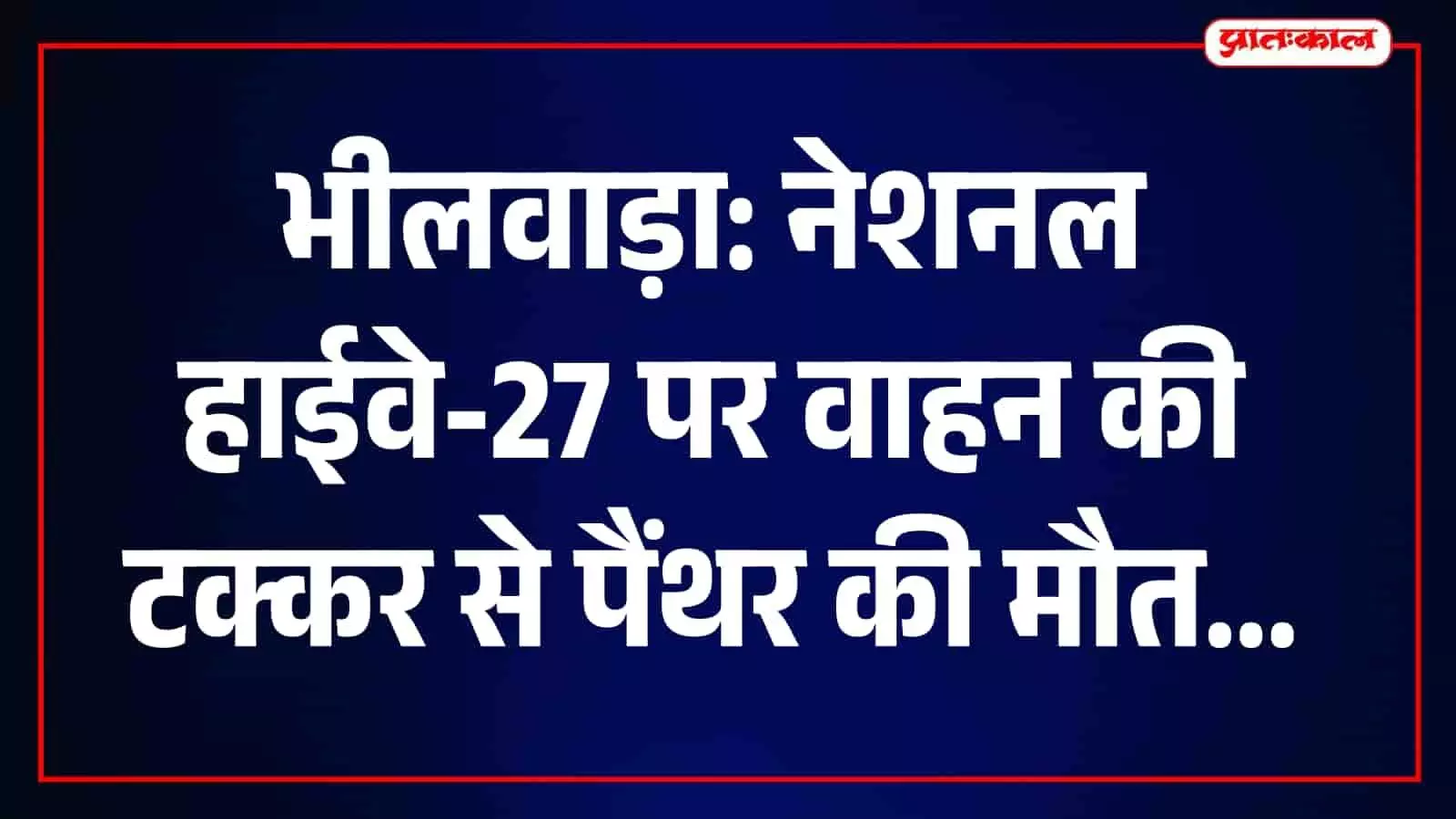 वन विभाग की टीम नेशनल हाईवे पर मृत पैंथर के शव की जांच कर रही है। वन विभाग की टीम नेशनल हाईवे पर मृत पैंथर के शव की जांच कर रही है।