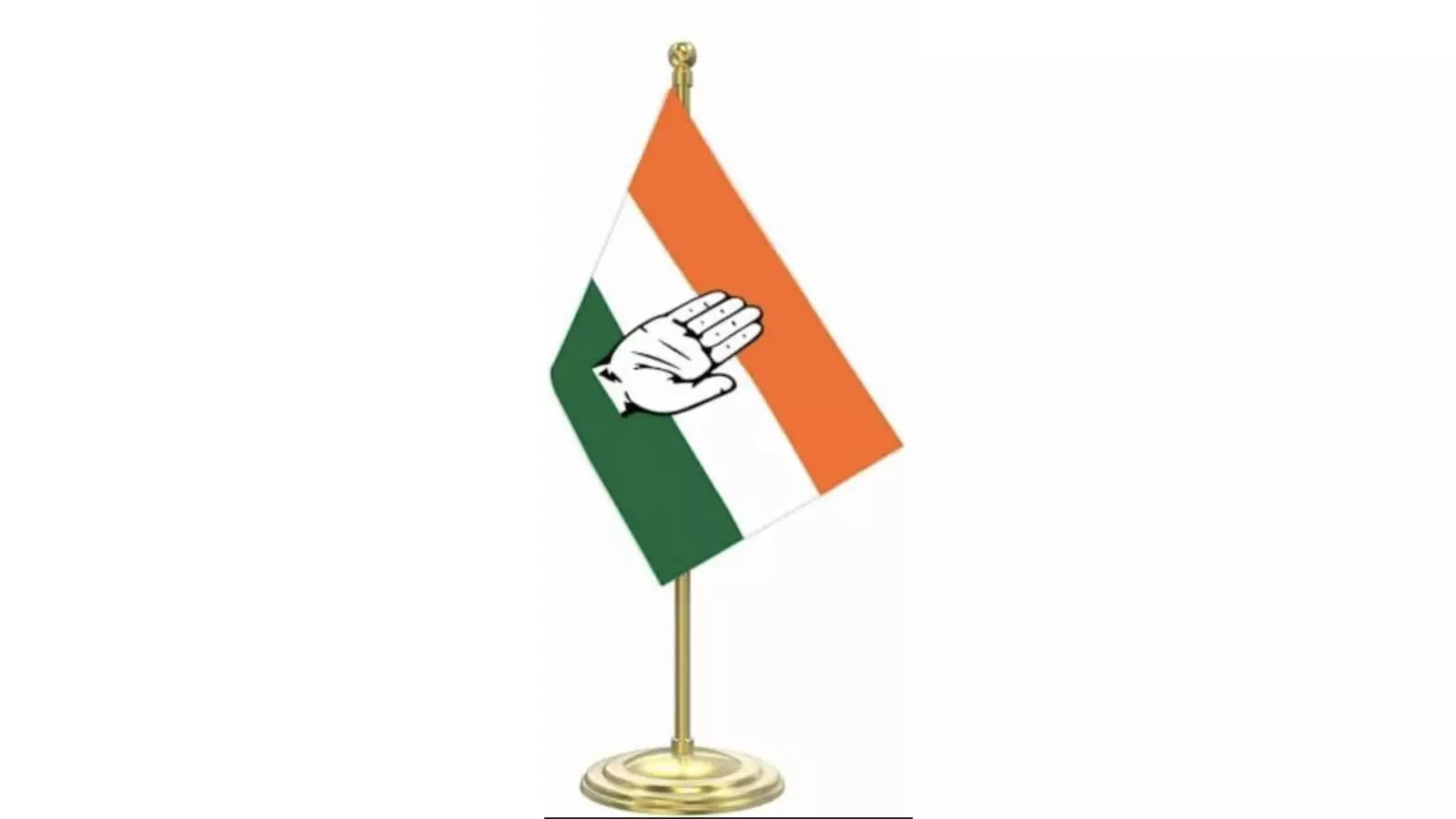 तस्वीर में टेबल स्टैंड पर लगा भारतीय राष्ट्रीय कांग्रेस पार्टी का ध्वज दिख रहा है। तस्वीर में टेबल स्टैंड पर लगा भारतीय राष्ट्रीय कांग्रेस पार्टी का ध्वज दिख रहा है।