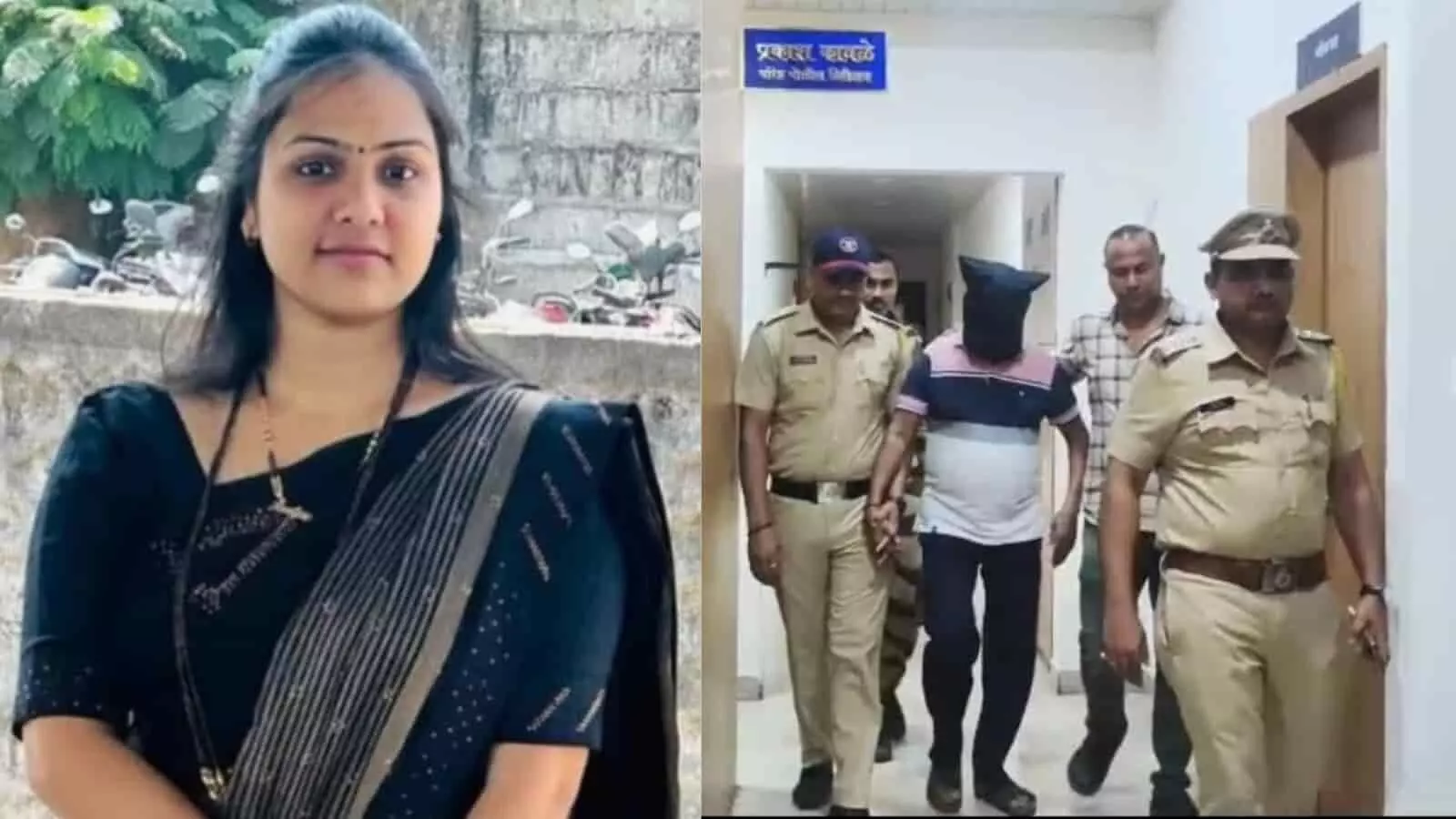 पुलिस स्टेशन के गलियारे में पुलिसकर्मियों के साथ ले जाया जा रहा चेहरा ढका हुआ आरोपी। पुलिस स्टेशन के गलियारे में पुलिसकर्मियों के साथ ले जाया जा रहा चेहरा ढका हुआ आरोपी।