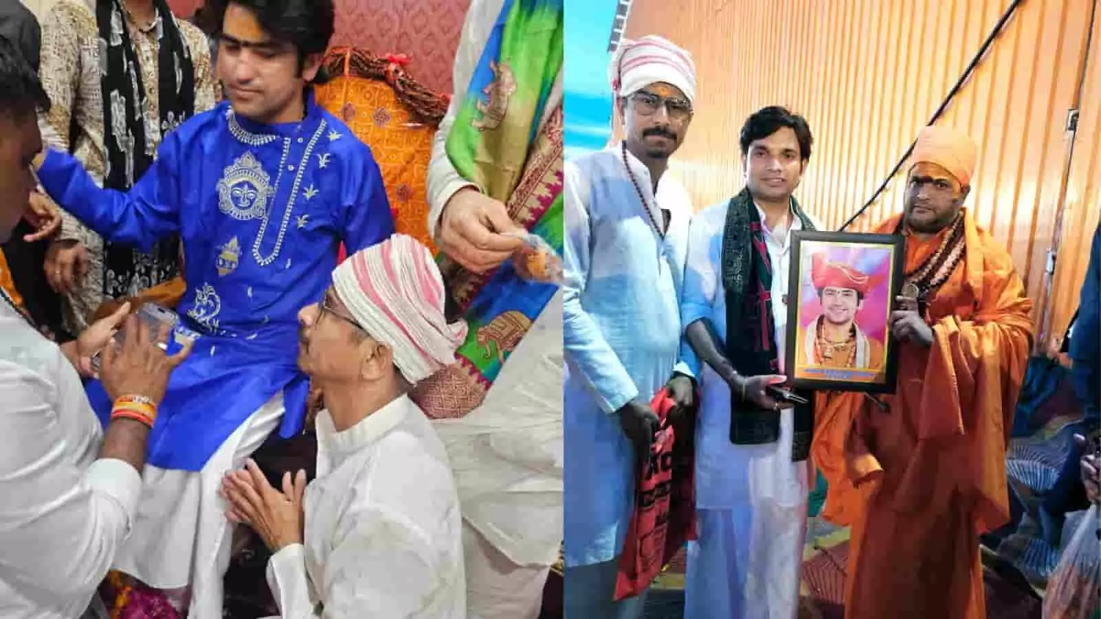 तस्वीर में आनंद कुमावत और धीरेन्द्र शास्त्री बागेश्वर धाम में उपस्थित हैं। तस्वीर में आनंद कुमावत और धीरेन्द्र शास्त्री बागेश्वर धाम में उपस्थित हैं।