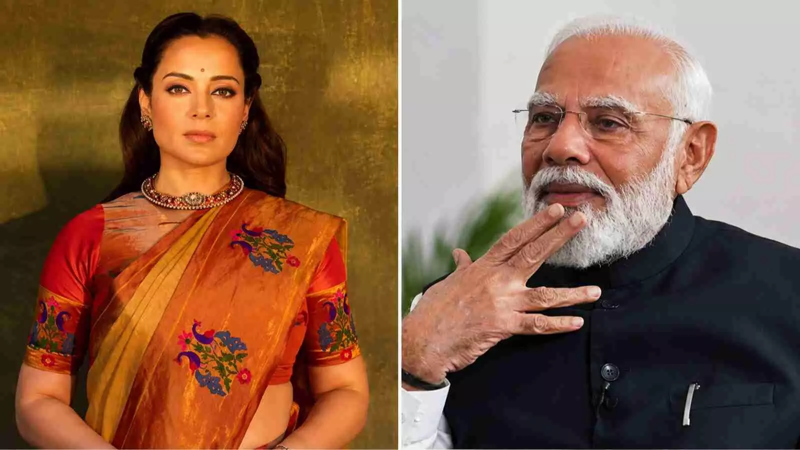 सांसद कंगना रनौत और प्रधानमंत्री नरेंद्र मोदी जंतर-मंतर विरोध प्रदर्शन के संदर्भ में नजर आ रहे हैं। सांसद कंगना रनौत और प्रधानमंत्री नरेंद्र मोदी जंतर-मंतर विरोध प्रदर्शन के संदर्भ में नजर आ रहे हैं।