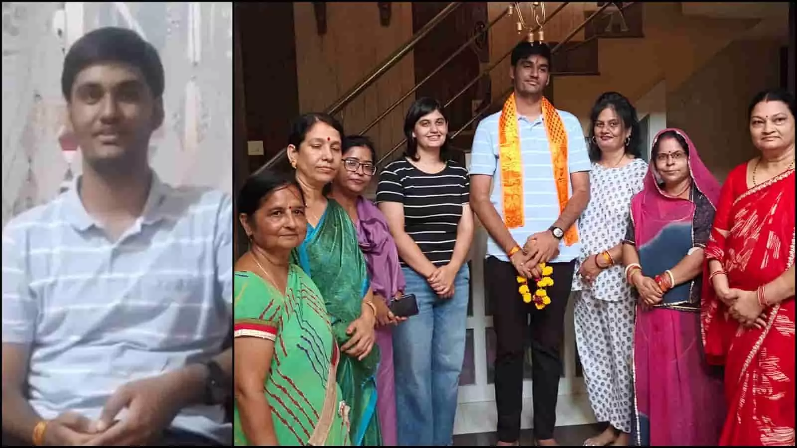 तस्वीर में नीट चयनित छात्र ऐश्वर्य शर्मा और महिला मोर्चा की पदाधिकारी बारां में नजर आ रहे हैं. तस्वीर में नीट चयनित छात्र ऐश्वर्य शर्मा और महिला मोर्चा की पदाधिकारी बारां में नजर आ रहे हैं.