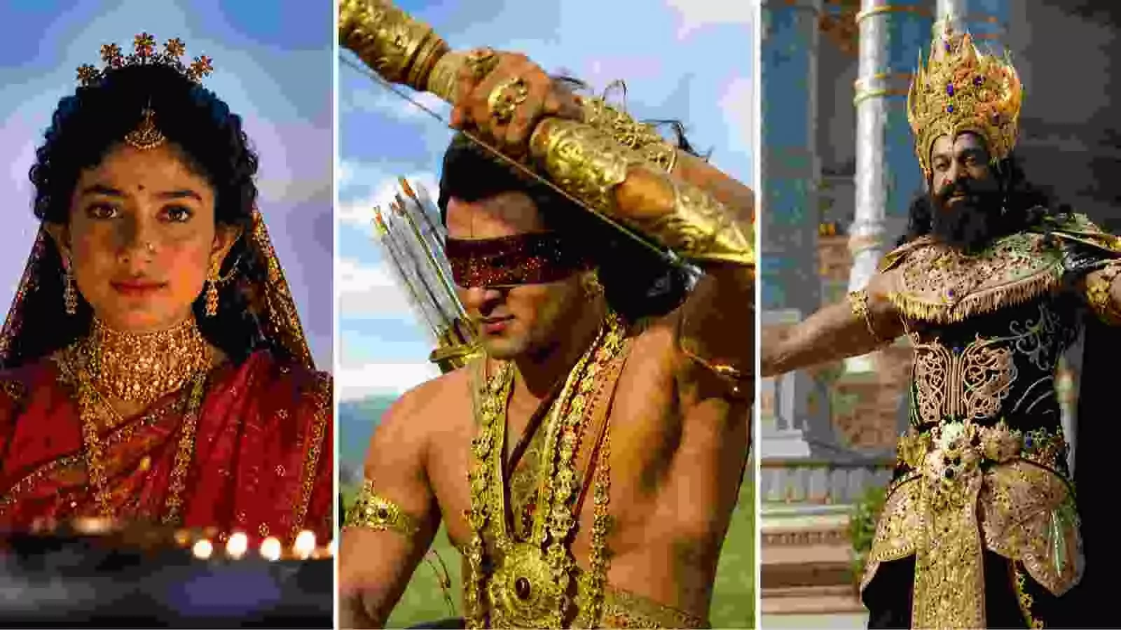 फिल्म रामायणम् के दृश्यों में साई पल्लवी, रणबीर कपूर और यश बाएं से दाएं क्रम में नजर आ रहे हैं। फिल्म रामायणम् के दृश्यों में साई पल्लवी, रणबीर कपूर और यश बाएं से दाएं क्रम में नजर आ रहे हैं।