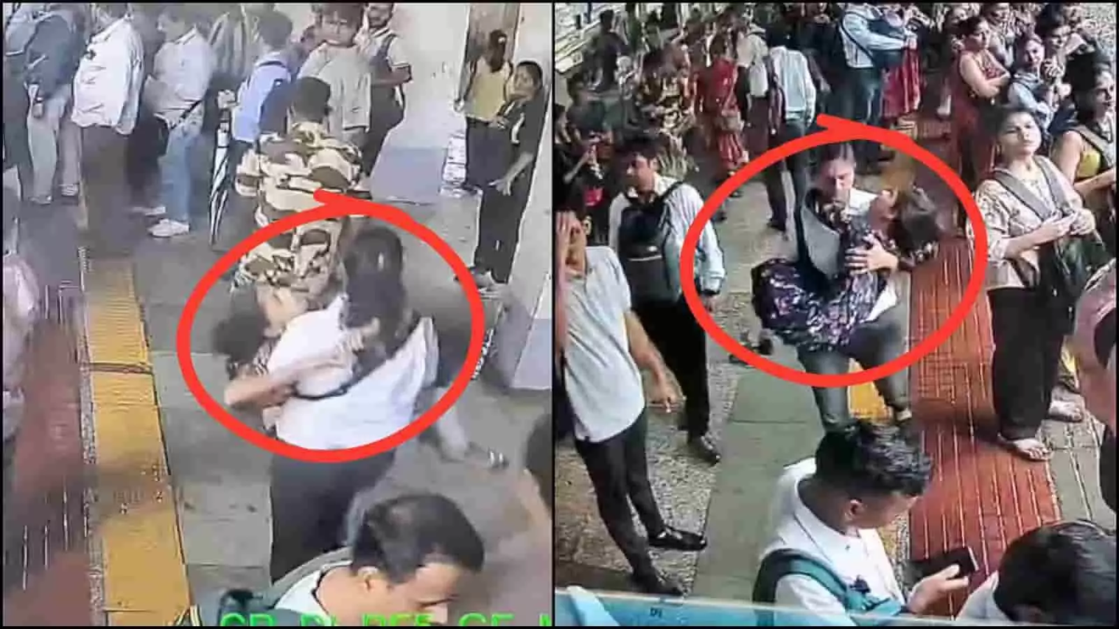तस्वीर में रेलवे कर्मचारी प्लेटफॉर्म पर घायल महिला यात्री को गोद में उठाकर ले जा रही हैं। तस्वीर में रेलवे कर्मचारी प्लेटफॉर्म पर घायल महिला यात्री को गोद में उठाकर ले जा रही हैं।