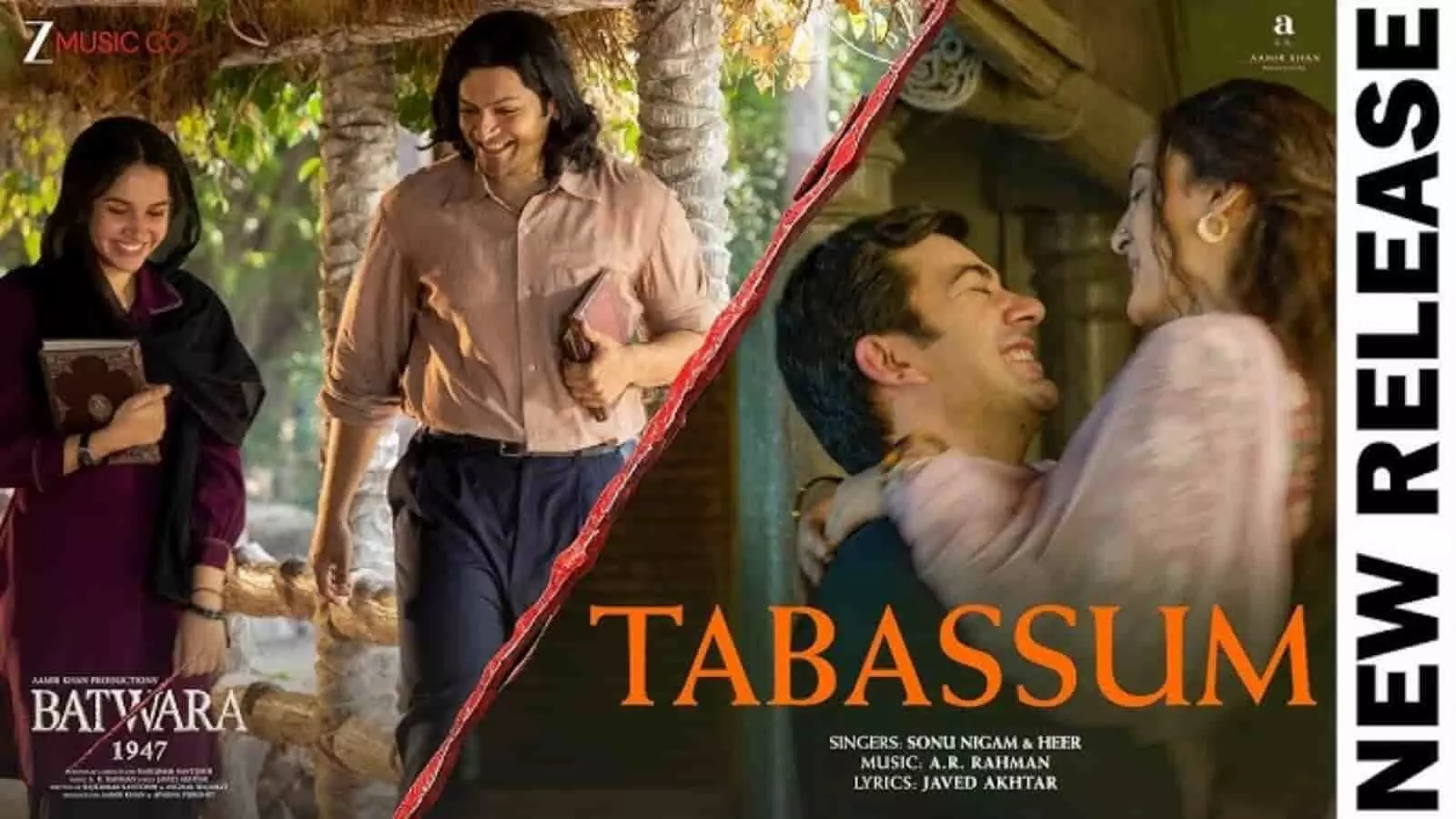 फिल्म बंटवारा 1947 के गाने तब्बसुम के पोस्टर में कलाकार अली फज़ल, करण देओल और ईशा दिख रहे हैं। फिल्म बंटवारा 1947 के गाने तब्बसुम के पोस्टर में कलाकार अली फज़ल, करण देओल और ईशा दिख रहे हैं।