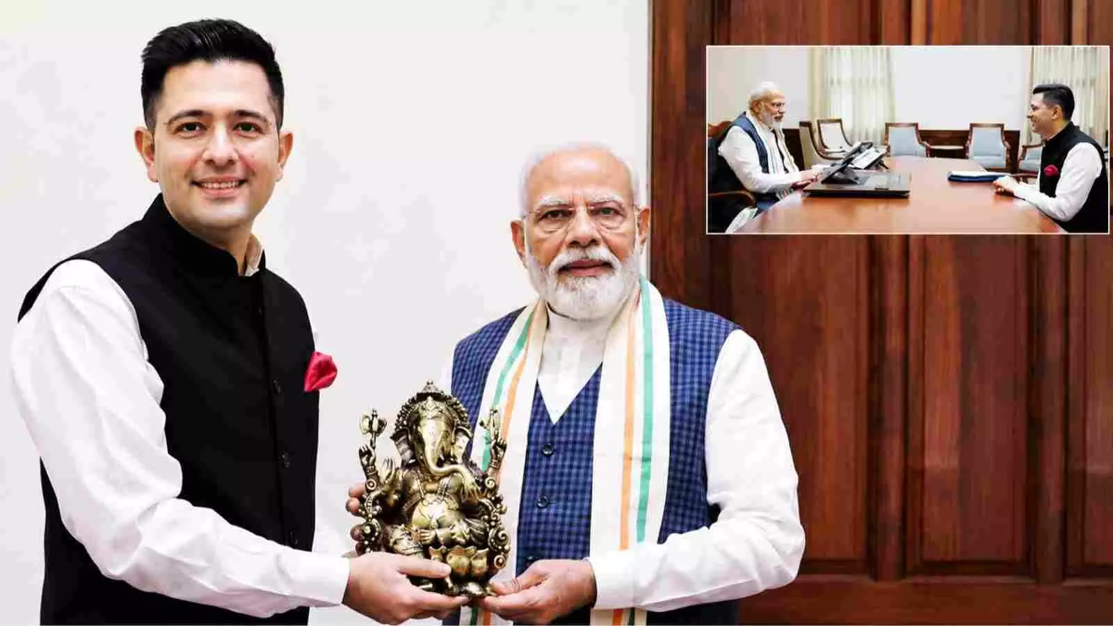 प्रधानमंत्री नरेंद्र मोदी से मुलाकात करते हुए सांसद राघव चड्ढा नई दिल्ली में। प्रधानमंत्री नरेंद्र मोदी से मुलाकात करते हुए सांसद राघव चड्ढा नई दिल्ली में।