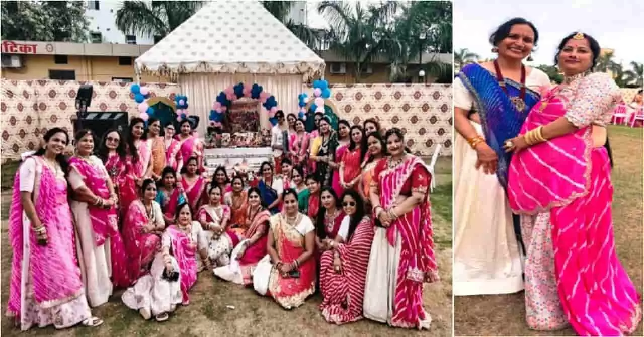 तस्वीर में पारंपरिक लहरिया परिधानों में सजी साथिया संस्कृति ग्रुप की सदस्याएं नजर आ रही हैं। तस्वीर में पारंपरिक लहरिया परिधानों में सजी साथिया संस्कृति ग्रुप की सदस्याएं नजर आ रही हैं।