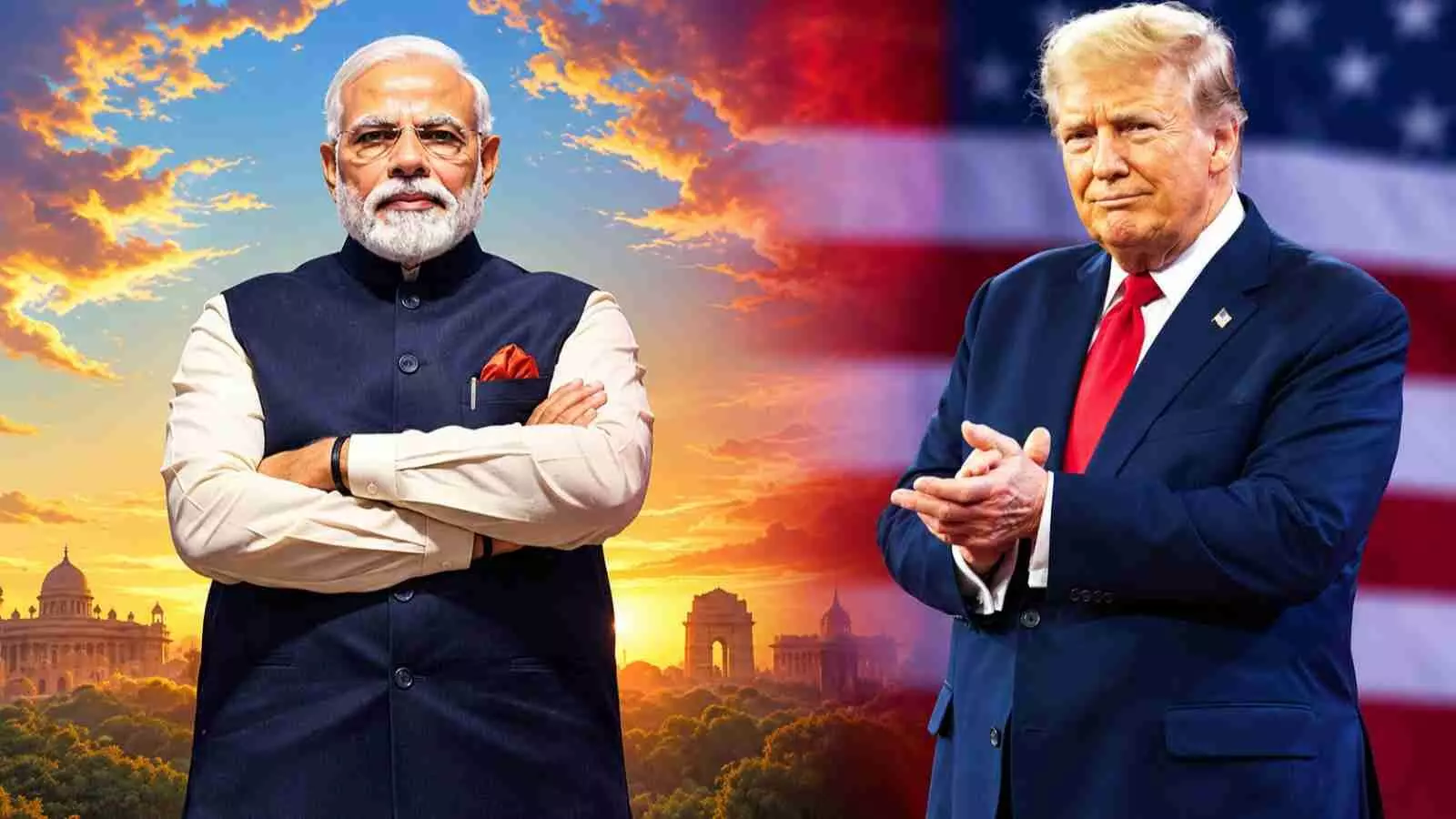 प्रधानमंत्री नरेंद्र मोदी और अमेरिकी राष्ट्रपति डोनाल्ड ट्रंप की तस्वीरें अमेरिका द्वारा भारत पर टैरिफ लगाने के संदर्भ में। प्रधानमंत्री नरेंद्र मोदी और अमेरिकी राष्ट्रपति डोनाल्ड ट्रंप की तस्वीरें अमेरिका द्वारा भारत पर टैरिफ लगाने के संदर्भ में।