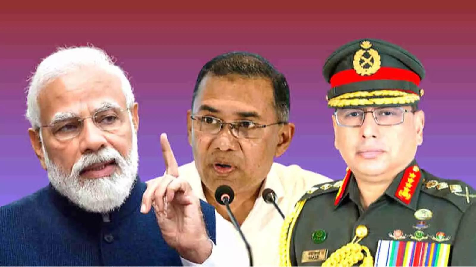 भारतीय राजनेताओं और सैन्य अधिकारियों के चित्र भारत और बांग्लादेश के कूटनीतिक संबंधों के संदर्भ में दिखाई दे रहे हैं। भारतीय राजनेताओं और सैन्य अधिकारियों के चित्र भारत और बांग्लादेश के कूटनीतिक संबंधों के संदर्भ में दिखाई दे रहे हैं।